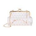 thumbnail image 3 of Bolso De Hombro Transparente Para Mujer ANGGREK Bolso Cruzado De Decoración Con Cuentas Diagonales PVC 23x6x13cm, 3 of 5