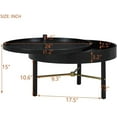 thumbnail image 3 of Table Basse Ronde en Bois Moderne avec Pieds en Métal pour Rangement, 3 of 6