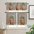 thumbnail image 2 of Merry Christmas Kitchen Curtains and Valances Set, Squirrel Xmas Tree Snowflake Linen Grey Rod Pocket Window Valance 18 Inch Window Curtain Panels for Living Room Bedroom Laundry, 27.5x36in, 3 Pieces, 2 of 7