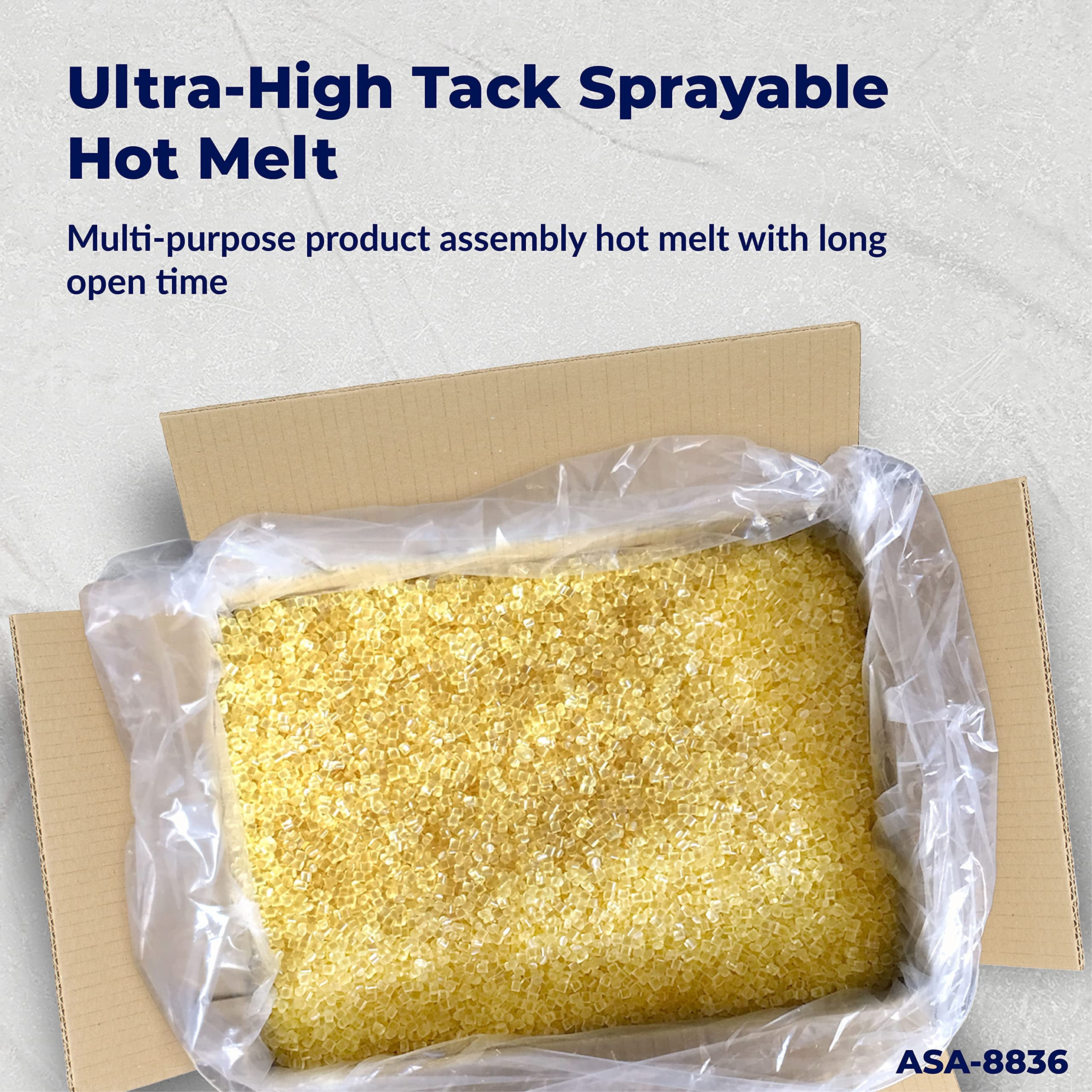 ASA All-Purpose Hot Melt Adhesive – Bonds Foam, Wood, Glass, Metal, Acrylic, & More, 40lbs
