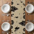 thumbnail image 6 of Brown Halloween Table Runner - 36 Inch Long, Kitchen Dining Table Runner Dresser Scarves, Spooky Pumpkins Horror Spi-der Web Farmhouse Decor for Coffee Tables Wedding Party Banquet, 6 of 8