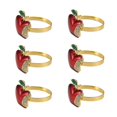 thumbnail image 2 of Napkin Rings Set of 6, Red Apple Napkin Ring for Wedding,Dinner Party, 2 of 5