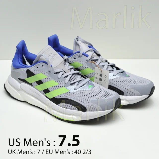 Ad-id-as Solar boost 3 Mens Size 7.5 Athletic Running Shoes, Gray Blue S42995, NEW