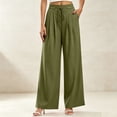 thumbnail image 2 of Plus Size Pants for Women Wide Leg High Waisted Casual Oversized Pants Women with Pockets S-3XL, 2 of 7