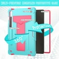 thumbnail image 3 of elitegadget Case for Samsung Galaxy Tab S10 Lite 10.9" / Galaxy Tab S10 FE 10.9" - Dual Layer Protective Hybrid Cover Case with Kickstand (Teal/Pink), 3 of 5