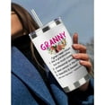 thumbnail image 3 of Best Granny Gifts From Grandson Funny Travel Tumbler Gifts for Granny From Granddaughter Christmas Birthday Presents From Grandchildren - 20oz White Granny Water Cup With Straw and Lip, 3 of 6