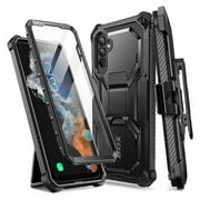 i-Blason Armorbox for Samsung Galaxy A54 5G Case with Kickstand & Belt Clip Holster, Full-Body Rugged Bumper Case with Built-in Screen Protector [Support Fingerprint ID](Black)