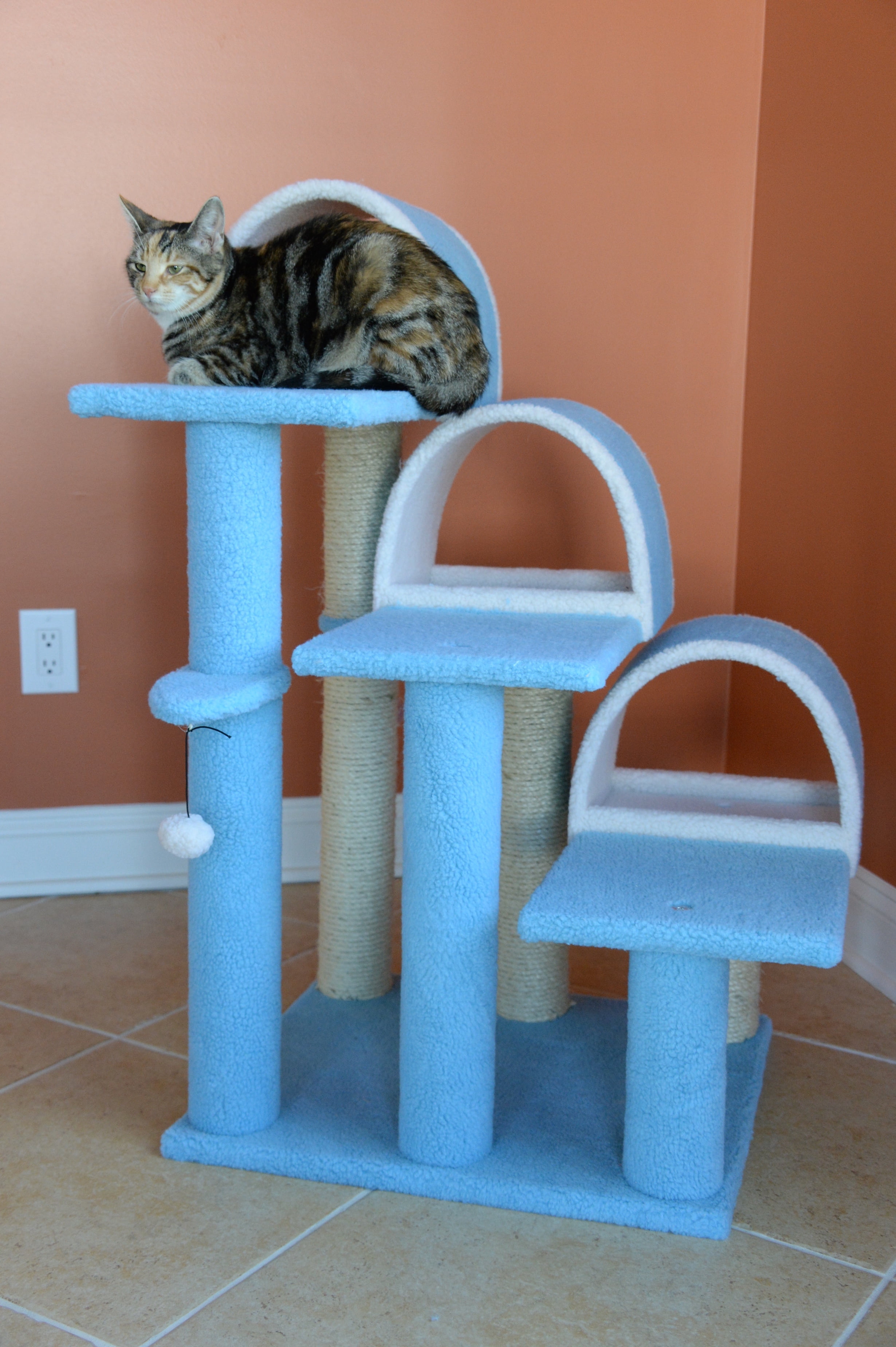 Armarkat Classic Real Wood Cat Tree Model B3803, 38 inch Sky Blue