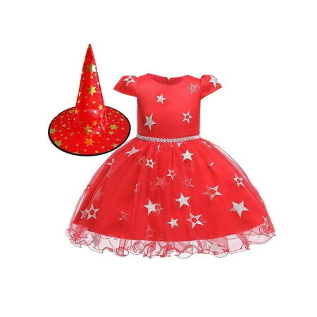 

PBaeM Baby Toddler Girls Hat Included Short Sleeve Zipper Print Dress