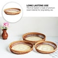 thumbnail image 5 of Jiandong Home Basket 1Pc Rattan Woven Round Basket Home Fruit Basket Party Decorative Basket Khaki(9.06X9.06X1.77Inch), 5 of 10