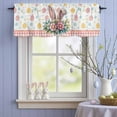 thumbnail image 4 of Valance Curtains for Kitchen Windows Easter Eggs Bunny Ears Plants Flower Rod Pocket Valance Pink White Check Short Window Curtain Topper for Bedroom Living Room Bathroom 54x18in,1&nbsp;Panel, 4 of 9