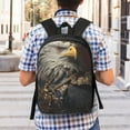 thumbnail image 5 of Uemuo Noble Style Bald Eagle Printed Durable 17-inch Student Backpack - Lightweight, Waterproof, Adjustable Straps, Ideal for School, Work, Travel, 5 of 5