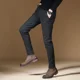 thumbnail image 4 of Pantalones elásticos para hombre, de cuadros grises, ajustados, elásticos, con trenzas, para hombre, pantalones de traje, clásicos, de verano 2024, con estilo y económicos, 4 of 5