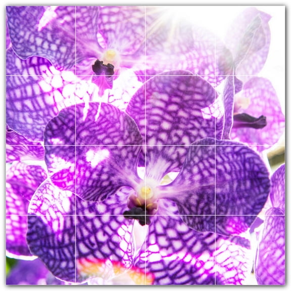 Picture-Tiles.com: Flowers Ceramic Tile Wall Mural WAL500657-66M. 36"W x 36"H using (36) 6" x 6" Ceramic Tiles-Satin Finish