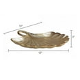 thumbnail image 5 of Keva 12 Inch Decorative Bowl, Textured Leaf Design, Aluminum, Modern, Gold - Saltoro Sherpi, 5 of 5