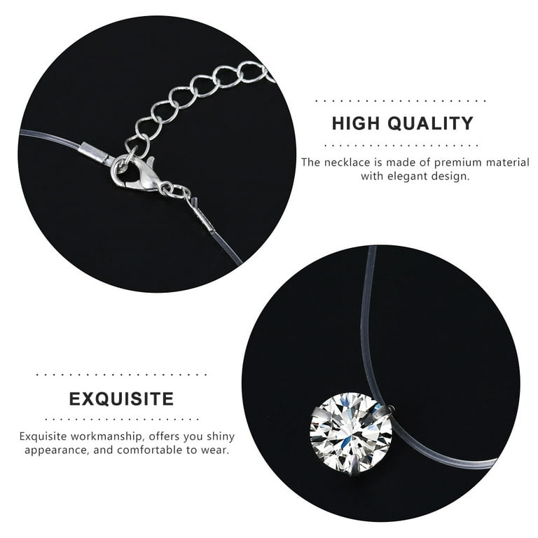 2 Pcs Zircon Jewelry Diamond Necklace Charm Creative Invisible
