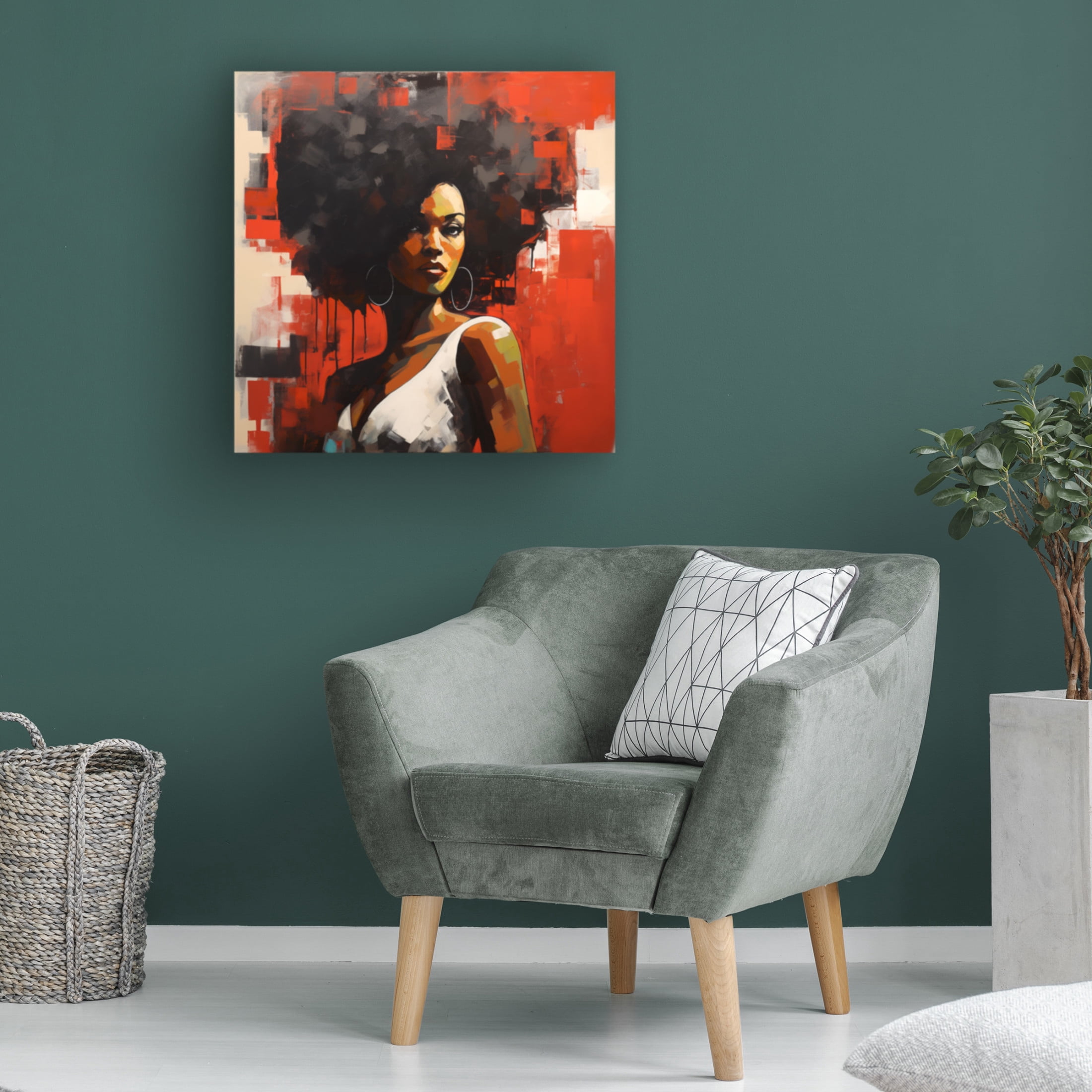 Canvas Wall Art - Ray Heere 'Colorful Model 8' Wall Art for Living Room, Bedroom, or Office Décor by Trademark Fine Art - 18 x 18 Inches