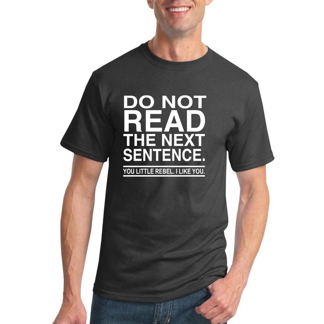 Mens Humor Graphic T-Shirt, Charcoal 
