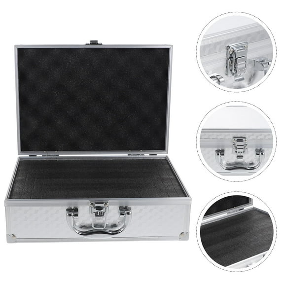 FRCOLOR Aluminum Alloy Carrying Case Tool Storage Case Portable Tool Carrying Case for Travel