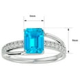 thumbnail image 5 of SuperJeweler 1 3/4 Carat Emerald Shape Blue Topaz and Diamond Ring In Sterling Silver For Women, 5 of 6