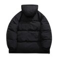 thumbnail image 6 of Brondbend Men's Coats Men’s Jackets Hooded Long Sleeved Zipper Pocket Outerwear Solid Color Warm Jacket Loose Fit Party Tops Black, 6 of 7