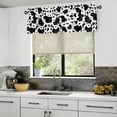 thumbnail image 5 of Cow Print Valance Black and White Window Curtain Valances for Kitchen Half Cafe Short Topper Treatment Rod Pocket Panel Window Shades 18x54 Inch, 5 of 6