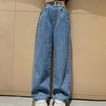 thumbnail image 6 of Zanarzt Kids Girls Baggy Jeans Girls' Pants Loose Straight Leg Pants Fashion Big Boy Wide Leg Pants Children's Jeans Blue,10-11 Years, 6 of 6