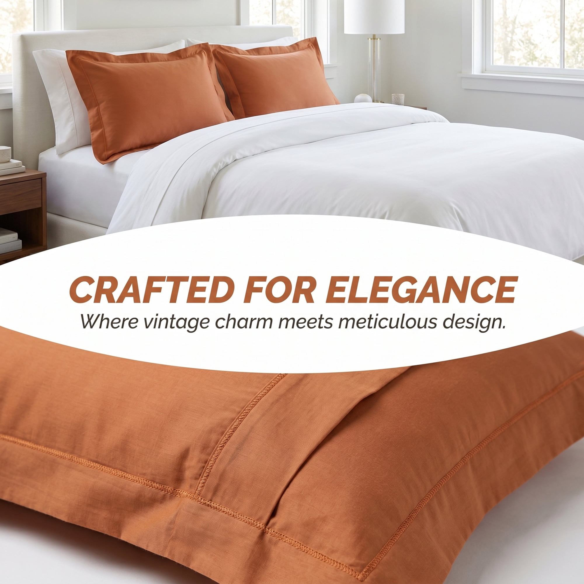 Unique Bargains 2 Pack Cotton Pillowcase Cooling Envelope Closure Bedding Queen Orange