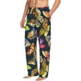 thumbnail image 3 of Mens Pajama Pants - Soft Sleep & Lounge Pants for Men, Butterfly Wild Insect Cuteness Casual PJ Bottoms Pants with Pockets, 3 of 5