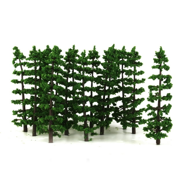 Milaget 20pcs Fir Trees Model Train Railroad Diorama Architecture Wargame Scenery HO OO