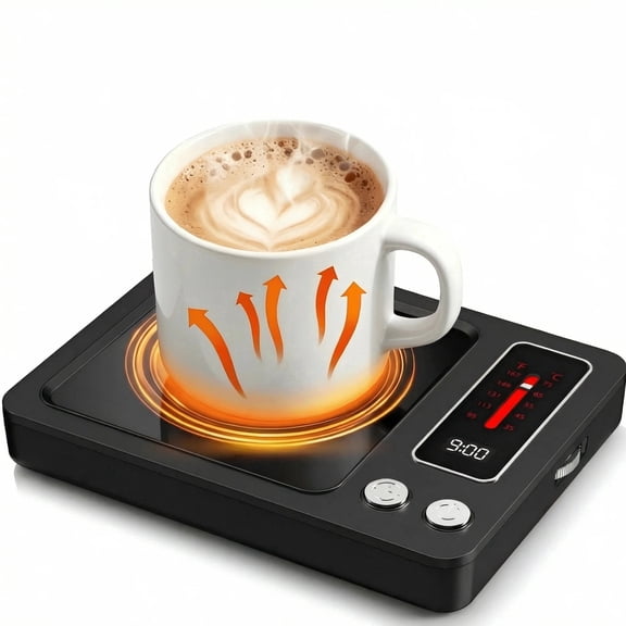 MYMULIKE Mug Warmer 36W Fast Heating, 5 Temp Settings, 0.5-9H 11 Timer Auto Shut Off, Coffee and Candle Warmer for Drinks, Candle Jars (Black)