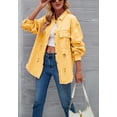 thumbnail image 2 of Solid Color Distressed Jacket, Yellow, Large, 2 of 5