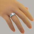 thumbnail image 6 of LBG British Made 925 Sterling Silver Natural Opal & Blue Topaz Womens Promise Ring - 33 size options - Size 7, 6 of 7
