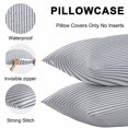 thumbnail image 5 of Throw Pillow Covers 20x20 Inch Set of 2, Navy Blue Striped Waterproof Outdoor Pillow Covers, Navy Blue White Stripes Farmhouse Decorative Cushion Pillowcases for Couch, Sofa, Bed, Garden, Patio, 5 of 9