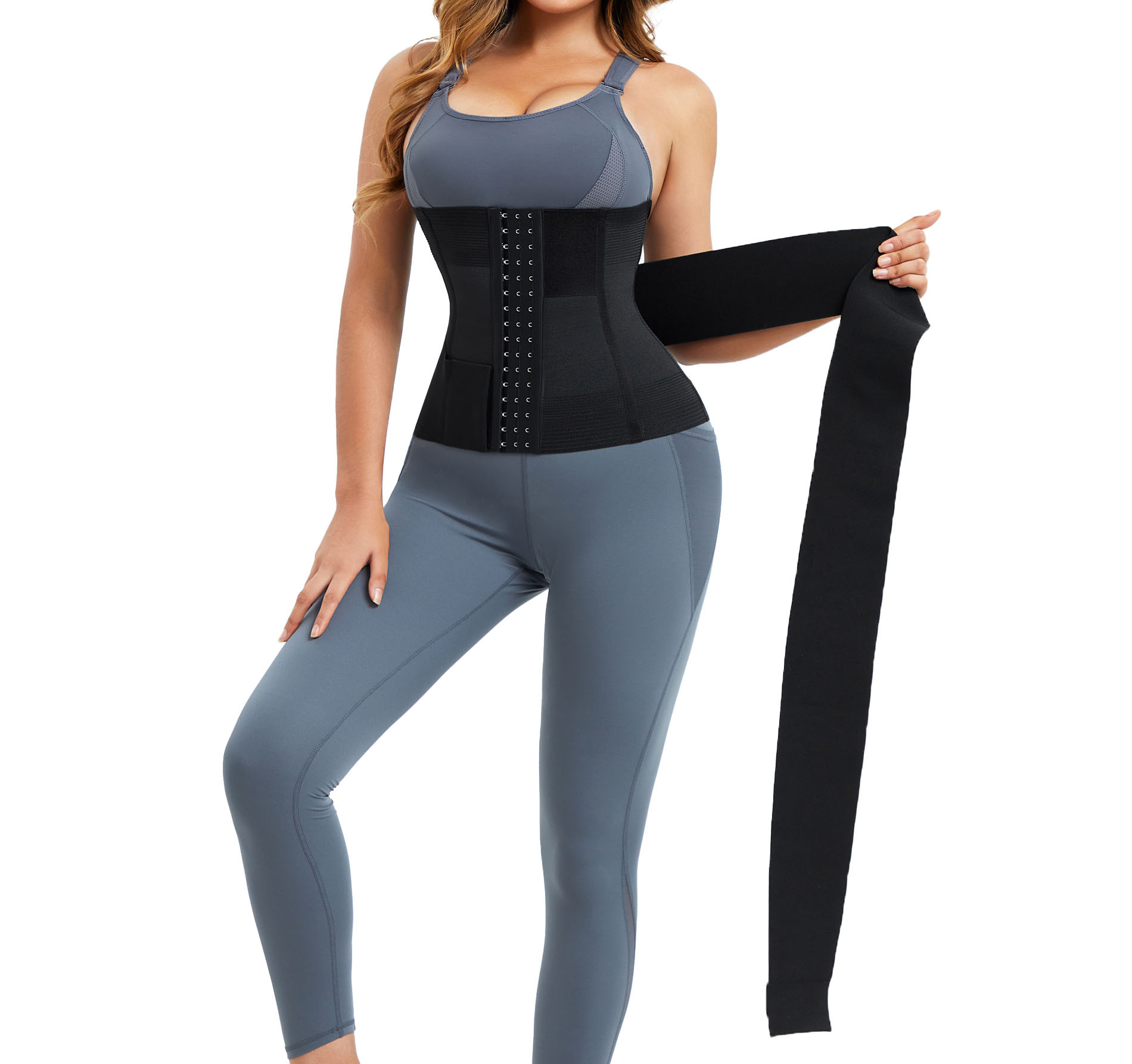 Eleady Womens 2 in 1 Waist Trainer Lower Belly Fat Waist Cincher Corset