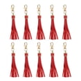 thumbnail image 1 of 10pcs Borlas de Cuero PU, Charm de Borla de 6" con Gancho Giratorio para Hacer Joyería (Rojo), 1 of 6