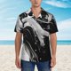 thumbnail image 2 of Balery Fluid Black White Paint Swirls Camisas hawaianas de manga corta para hombre, camisas playeras de corte holgado, camisas de vacaciones con botones,3X-Large, 2 of 7