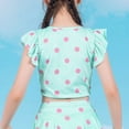 thumbnail image 5 of Mercatoo 2Pcs Girls Swimsuits Summer Rash Guard Ruffle Bikini Skirt Flying Sleeves Teen Girls Beach Dress Swimwear, 5 of 8