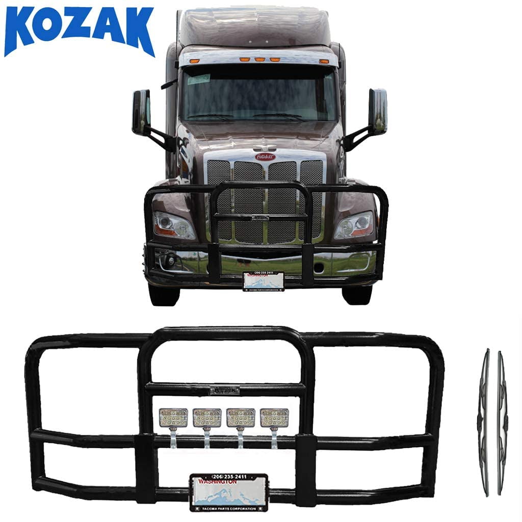 KOZAK Black Front Bumper Grill Deer Brush Moose Guard Square for