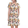 thumbnail image 1 of Daiia Robes pour Femmes Imprimé Chats Mignons 2025 Tendance Manches Courtes Robes Décontractées Amples Fluides Maxi Robes de Soleil, 1 of 6