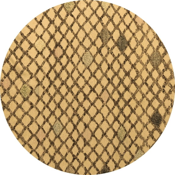 Ahgly Company Indoor Round Solid Brown Modern Area Rugs, 5' Round
