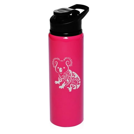

25 oz Water Bottle Sports Travel Mug Gift Fancy Koala Bear (Hot Pink)