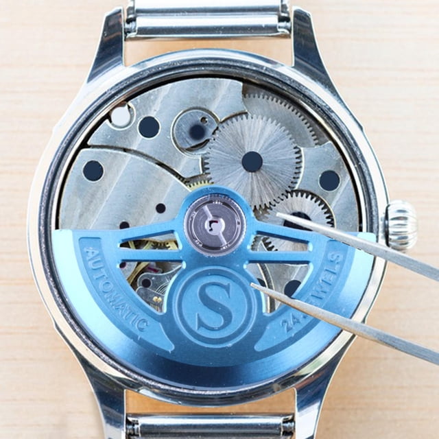 Repuestos para martillos automáticos de reloj, accesorios fáciles de usar para relojes de pulsera, reparación de rotores de reloj con movimiento NH34, Azul claro