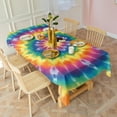 thumbnail image 3 of Colorful Rainbow Tie Dye Spiral Pattern Rectangle Tablecloth 60"x102",Waterproof Polyester Rectangle Table Cloth, Wipeable Spillproof Polyester Tablecloth for Dining, Camping, Indoor and Outdoor, 3 of 6