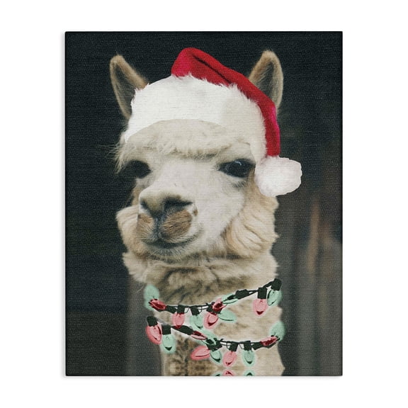 Stupell Industries Farmhouse Christmas Llama Canvas Art, 16 x 20, by Lil' Rue