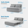 thumbnail image 2 of Mjkone Convertible Sofa Bed Queen Size,Linen Pull Out Sofa Bed with Cushions&Throw Pillows,Revesible Sleeper Couch for Apartment/Small Spaces,Light Gray, 2 of 9
