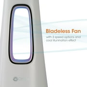 OttLite Cool Breeze LED Fan Lamp with 3 Speed Bladeless Fan and 5 Brightness Settings, White