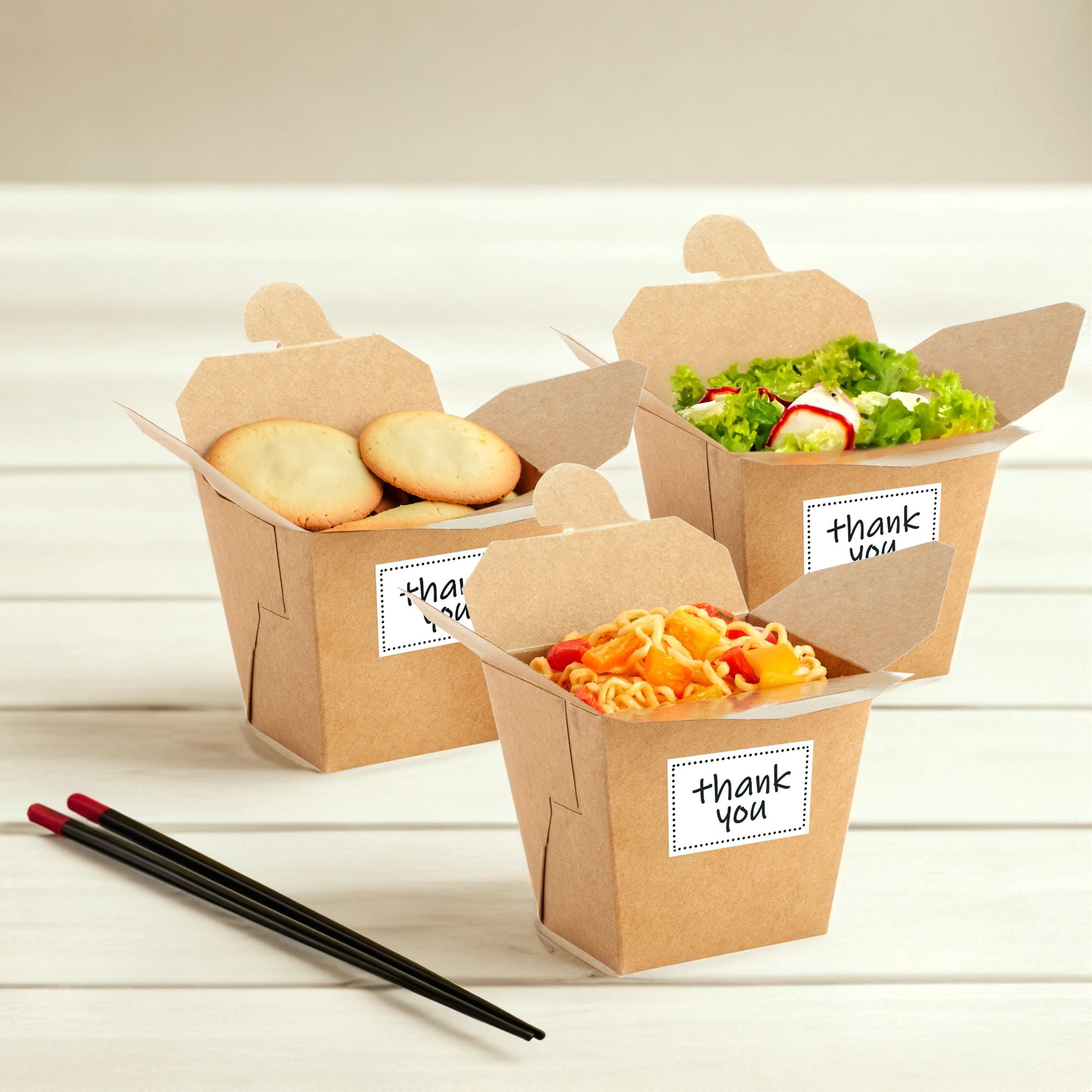 Brown Kraft 100% Recycled 16 Oz Chinese Style Takeout Boxes 
