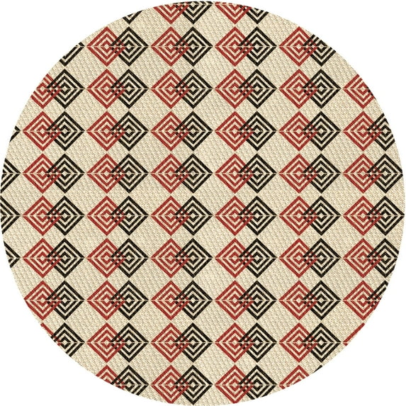 Ahgly Company Machine Washable Indoor Round Transitional Vanilla Gold Area Rugs, 5' Round