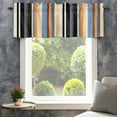 thumbnail image 4 of Black Orange Blue Striped Farmhouse Short Window Curtain Valances, Modern Stripes Art Farmhouse Rod Pocket Kitchen Valances for Living Room Bedroom Bathroom Cafe 60" x 18", 4 of 8